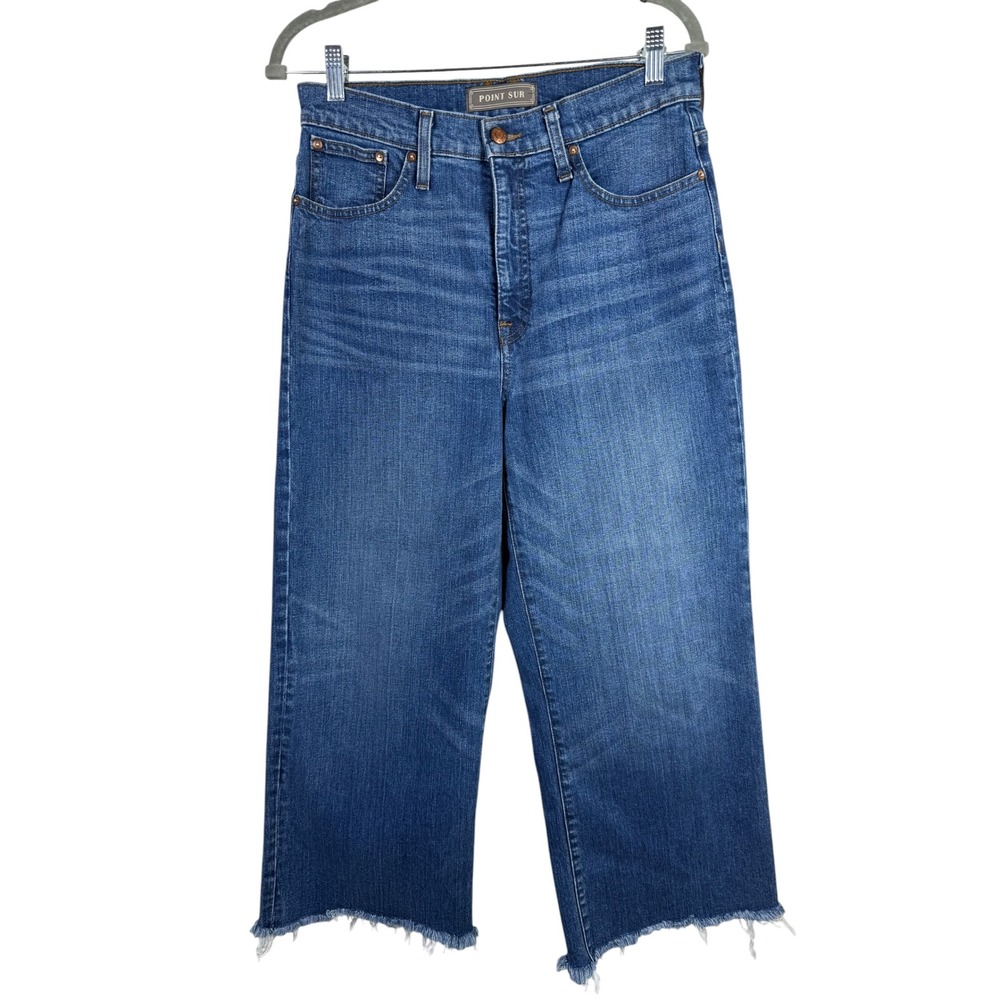 Point Sur Wide Leg Crop Jeans Fray Hem Size 29 NWT